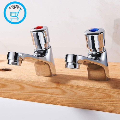 Bathroom basin taps pair 2 - basin, 1/2"