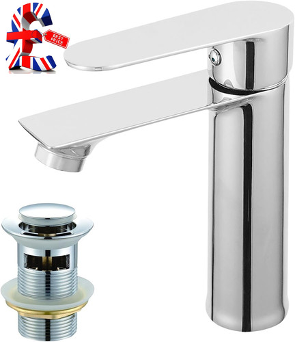 Basin mixer tap with pop - pop, up