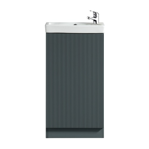 Fluted cloakroom vanity unit - fluted,