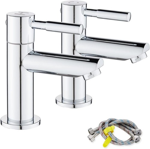 Bathroom basin pillar taps - bathroom,